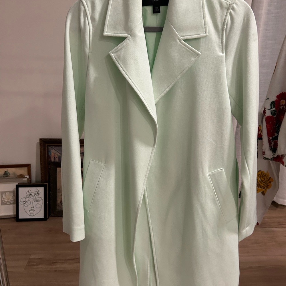 Ann Taylor Factory Light Green Trench Coat
